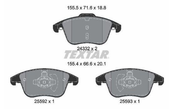 Brake Pad Set, disc brake Q+ 2433205 Textar