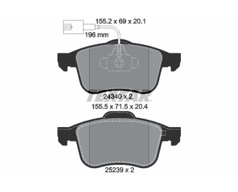 Brake Pad Set, disc brake Q+ 2434001 Textar