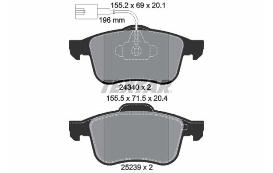 Brake Pad Set, disc brake Q+ 2434001 Textar