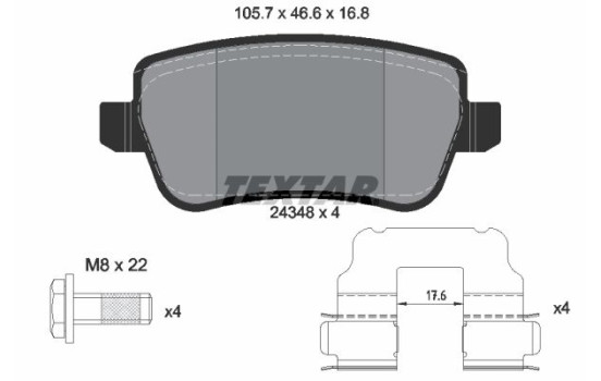 Brake Pad Set, disc brake Q+ 2434801 Textar