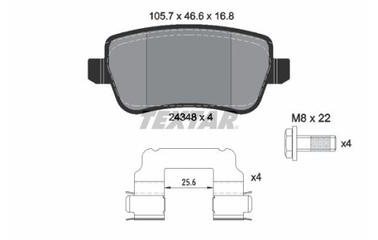 Brake Pad Set, disc brake Q+ 2434802 Textar