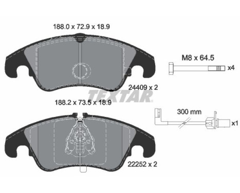 Brake Pad Set, disc brake Q+ 2440903 Textar