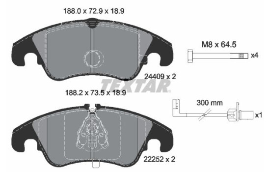 Brake Pad Set, disc brake Q+ 2440903 Textar