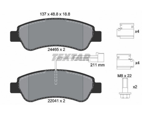 Brake Pad Set, disc brake Q+ 2446503 Textar