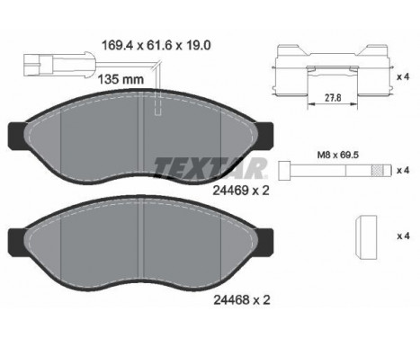 Brake Pad Set, disc brake Q+ 2446901 Textar