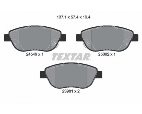 Brake Pad Set, disc brake Q+ 2454901 Textar