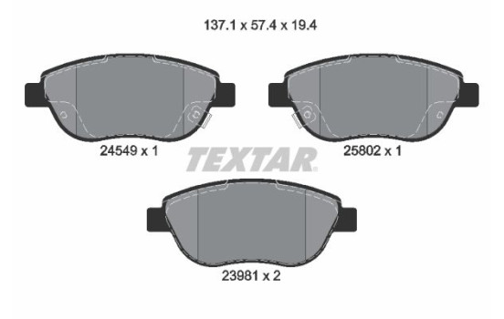 Brake Pad Set, disc brake Q+ 2454901 Textar