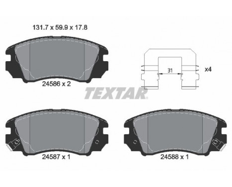 Brake Pad Set, disc brake Q+ 2458601 Textar