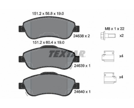 Brake Pad Set, disc brake Q+ 2463801 Textar