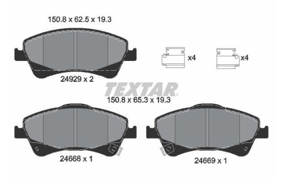 Brake Pad Set, disc brake Q+ 2466801 Textar