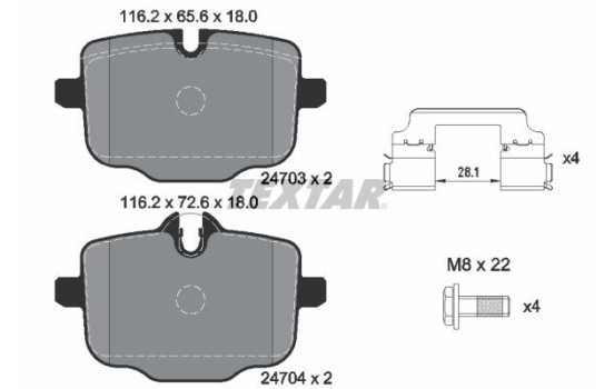 Brake Pad Set, disc brake Q+ 2470301 Textar