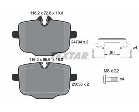 Brake Pad Set, disc brake Q+ 2470401 Textar