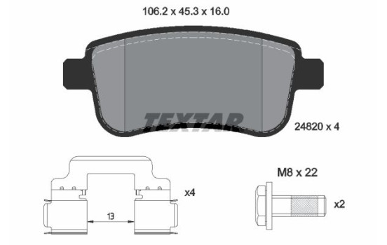 Brake Pad Set, disc brake Q+ 2482001 Textar, Image 2