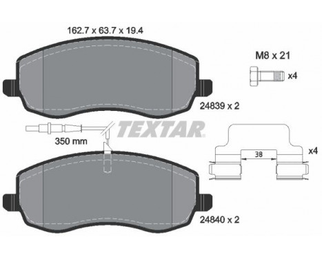 Brake Pad Set, disc brake Q+ 2483901 Textar