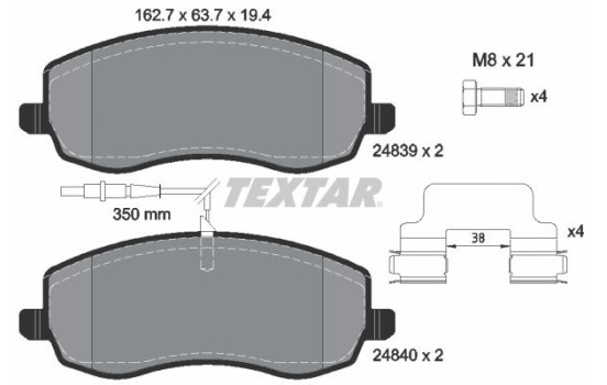 Brake Pad Set, disc brake Q+ 2483901 Textar