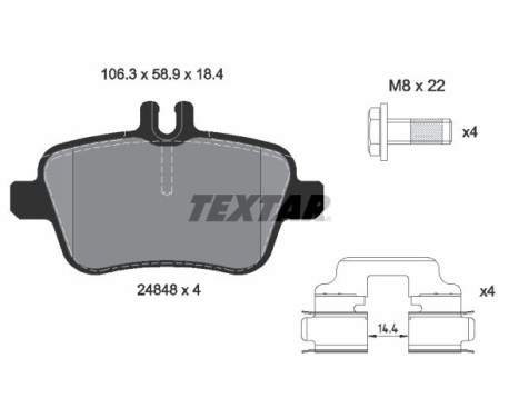 Brake Pad Set, disc brake Q+ 2484801 Textar