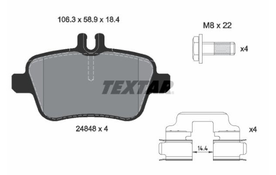 Brake Pad Set, disc brake Q+ 2484801 Textar