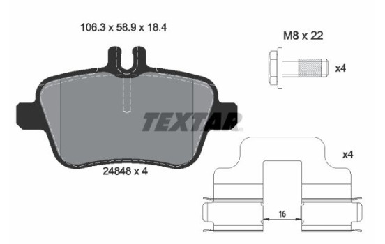 Brake Pad Set, disc brake Q+ 2484803 Textar