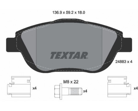 Brake Pad Set, disc brake Q+ 2488301 Textar