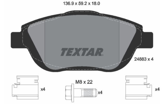 Brake Pad Set, disc brake Q+ 2488301 Textar