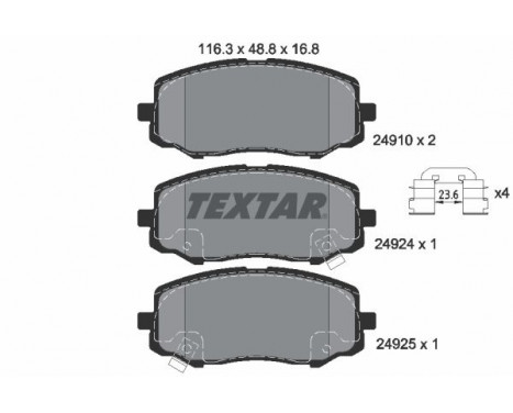 Brake Pad Set, disc brake Q+ 2491001 Textar