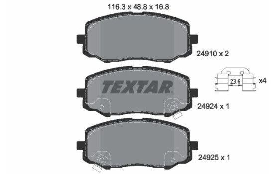 Brake Pad Set, disc brake Q+ 2491001 Textar