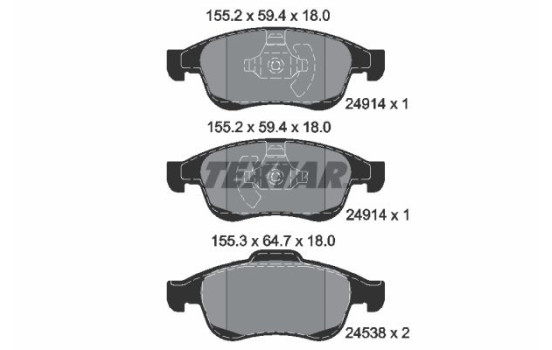 Brake Pad Set, disc brake Q+ 2491401 Textar
