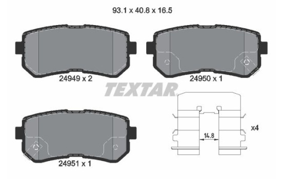 Brake Pad Set, disc brake Q+ 2494901 Textar