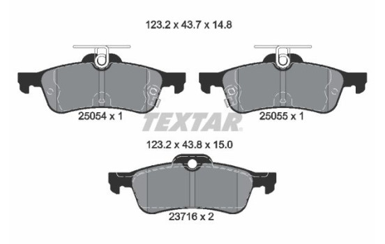 Brake Pad Set, disc brake Q+ 2505401 Textar