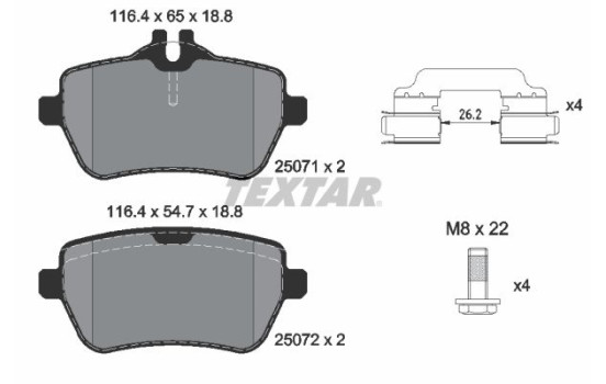 Brake Pad Set, disc brake Q+ 2507101 Textar