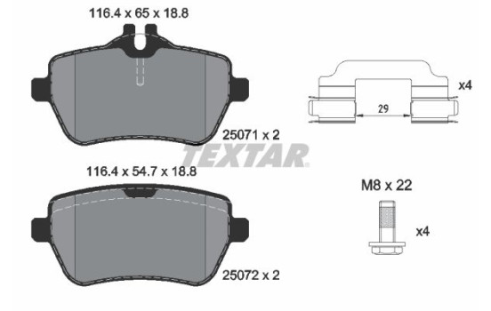 Brake Pad Set, disc brake Q+ 2507103 Textar