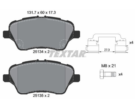 Brake Pad Set, disc brake Q+ 2513402 Textar