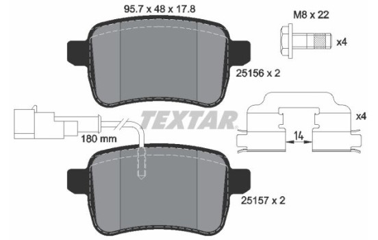 Brake Pad Set, disc brake Q+ 2515601 Textar