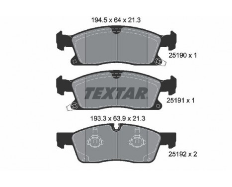 Brake Pad Set, disc brake Q+ 2519001 Textar