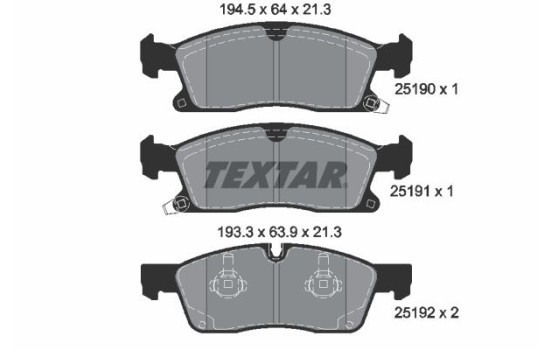 Brake Pad Set, disc brake Q+ 2519001 Textar