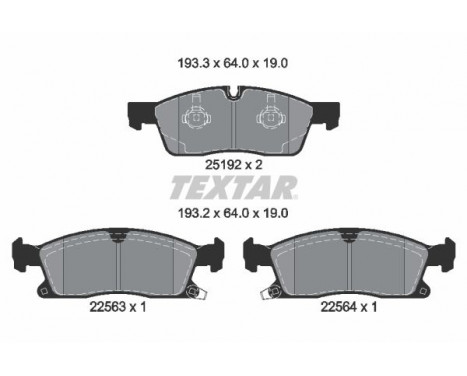 Brake Pad Set, disc brake Q+ 2519209 Textar