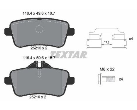 Brake Pad Set, disc brake Q+ 2521502 Textar