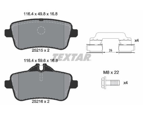 Brake Pad Set, disc brake Q+ 2521509 Textar