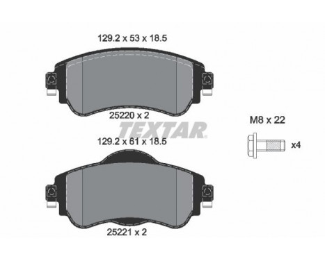 Brake Pad Set, disc brake Q+ 2522001 Textar