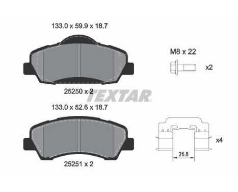 Brake Pad Set, disc brake Q+ 2525004 Textar