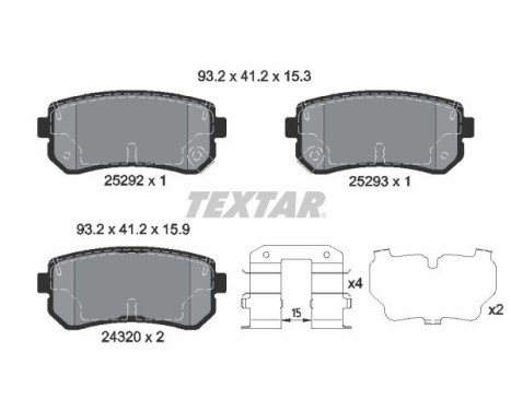 Brake Pad Set, disc brake Q+ 2529201 Textar