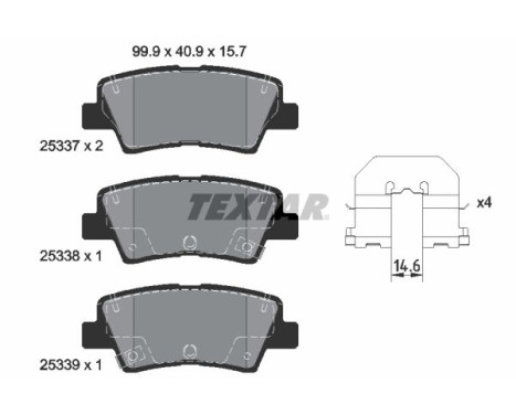 Brake Pad Set, disc brake Q+ 2533701 Textar