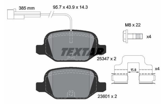 Brake Pad Set, disc brake Q+ 2534701 Textar