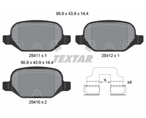 Brake Pad Set, disc brake Q+ 2541101 Textar