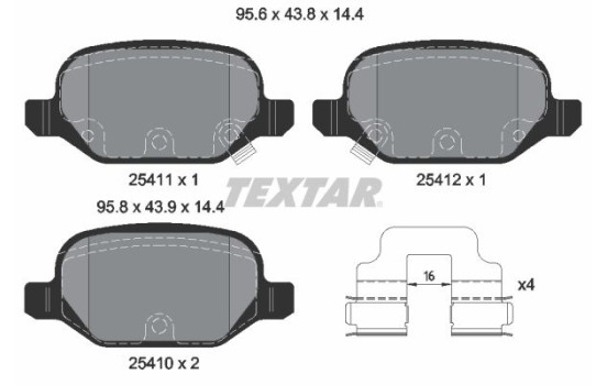 Brake Pad Set, disc brake Q+ 2541101 Textar