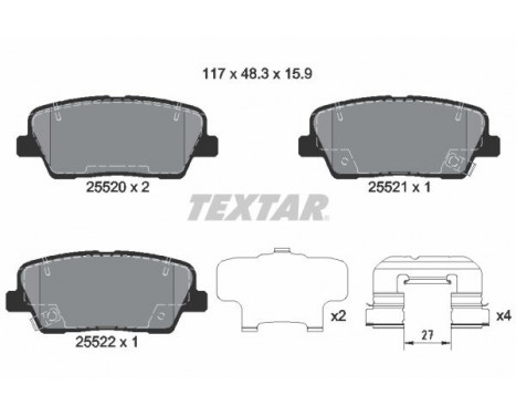 Brake Pad Set, disc brake Q+ 2552008 Textar