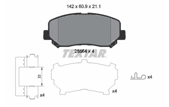 Brake Pad Set, disc brake Q+ 2556403 Textar