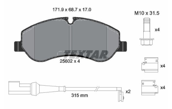 Brake Pad Set, disc brake Q+ 2560201 Textar