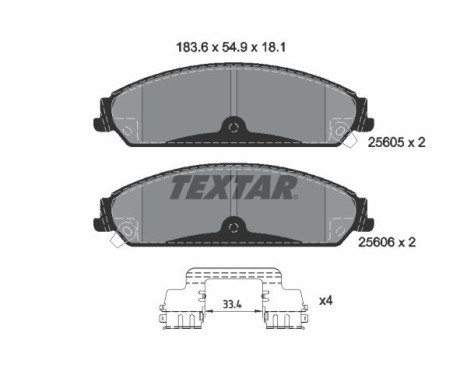 Brake Pad Set, disc brake Q+ 2560501 Textar