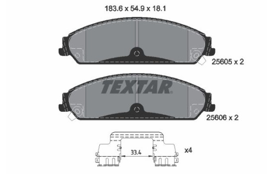 Brake Pad Set, disc brake Q+ 2560501 Textar